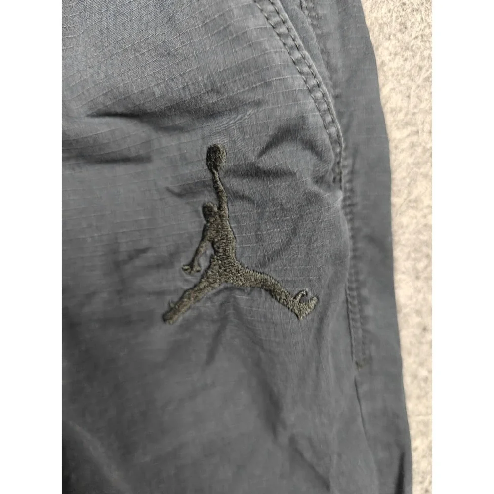 Jordan Pants Mens Medium Blue Woven Joggers Elastic Waist Zip Fly Pockets